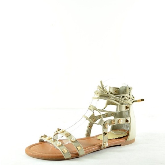 CLEARANCE Pearl & Stud Festival Gladiator Sandals - Picture 7 of 8